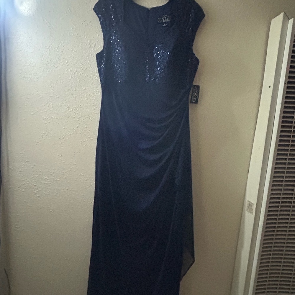 Alex Evenings Midnight Blue Sequin Maxi Dress